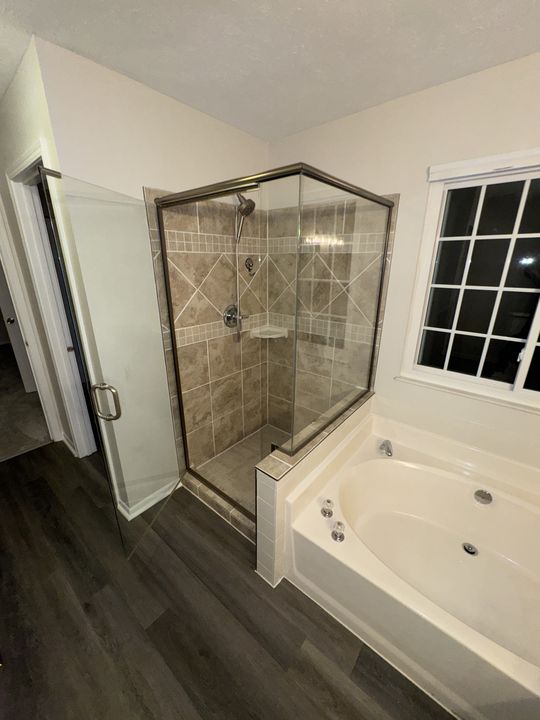 Glass shower and tub